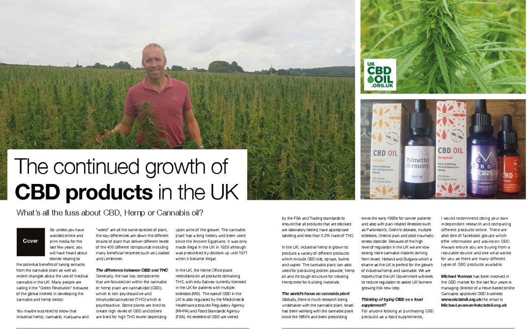Article for Sussex Business Group on the growth of CBD products.